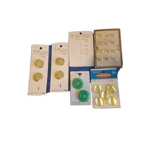 NOS Vintage Buttons Carded Plastic Made In Japan & USA